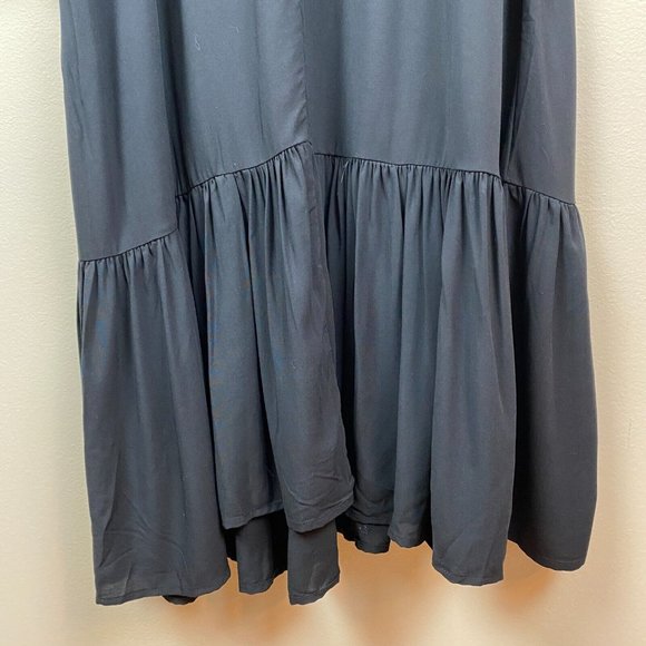 Eloquii Dress 18 Black Shift Tunic Puff Sleeve Lightweight Tie Back Plus New NWT - Picture 7 of 11